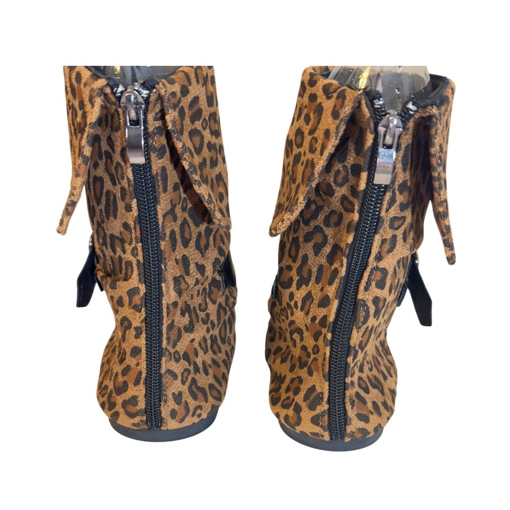 553 | NIB Leopard Print Gladiator Sandals Womens Size 10 Boho Ankle Cuff - Picture 3 of 7